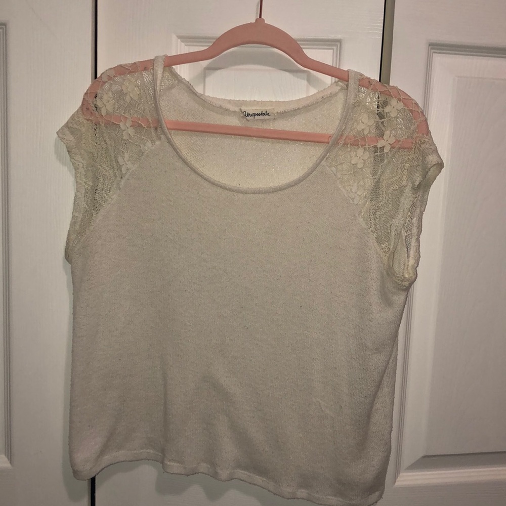 Aeropostale lace sleeve dress shirt